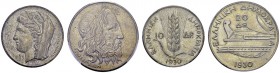 Second republic, 1924-1935. Lot of 2 coins : 10 Drachmai 1930 (PCGS AU 58) and 20 Drachmai 1930 (PCGS MS 63). Total (2). KM 72, 73. AR. 6.92, 11.30 g.