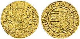 Albert, 1437-1439. Ducat ND, Kremnitz. Fr. 12. AU. 3.50 g. XF