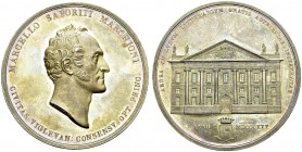 Lombardia-Veneto. Silver medal 1830 by F. Putinati. 58 mm. Marcello Saporiti Marchioni, city of Vigevano. AR. 107.31 g. Nice UNC
With original box in...