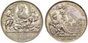 Sardegna. Vittorio Amedeo II, 1675-1730. Silver medal 1702, by Müller. 40.5 mm. Capture of Cremona city by prince Eugene of Savoy. Obv. PATIENS VOCARI...