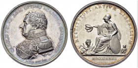 Silver medal 1823, by A. Lavy. 46 mm. Restoration of Liberal Arts. AR. 44.51 g. Nice AU
Ex. Sincona auction 23, 19 May 2015, lot 2737.