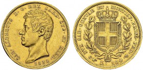 Carlo Alberto, 1831-1849. 100 Lire 1834 P, Torino. KM 133.1; Fr. 1138; Montenegro 5. AU. 32.23 g. 37'232 ex. AU