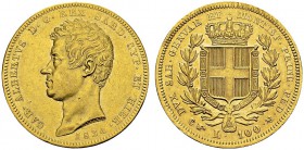 100 Lire 1834 P, Torino. KM 133.1; Fr. 1138; Montenegro 5. AU. 32.31 g. 37'232 ex. AU