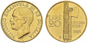 20 Lire 1923 R, Roma. Fascio. KM 64; Fr. 31; Montenegro 55. AU. 6.45 g. UNC