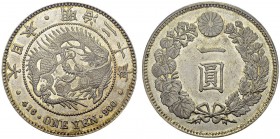 Mutsuhito, 1867-1912. Yen Year 20 (1887). KM A25.2. AR. 26.91 g. PCGS MS 64+
