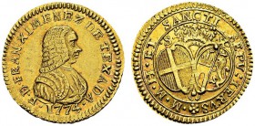 Francisco Ximenez de Texada, 1773-1775. 10 Scudi 1774, Valletta. Obv. F D FRAN XIMENEZ DE TEXADA. Bust right. Rev. M M H ET SANCTI SEPV IREVS. Crowned...