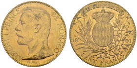 Albert Ier, 1889-1922. 100 Francs 1891 A, Paris. KM 105; Gad. MC124; Fr. 13. AU. 32.25 g.
PCGS MS 63