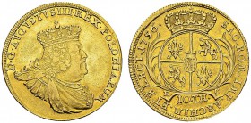 Augustus III, 1734-1763. 50 Thaler 1756, Leipzig. KM 975; Fr. 2857. AU. 13.25 g. R AU
Signed by Ernst Dietrich Croll, mintmaster in Leipzig from 1753...