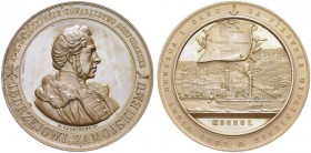 Bronze medal 1850 by C. Radnitzky. 64.7 mm. Count Andreas Zamoyski, founder of the Steam Navigation Company. H-Cz. 4068. BR. 122.69 g. Nice UNC