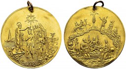 Baptismal medal ND (19th century). AU. 12.81 g. XF holed