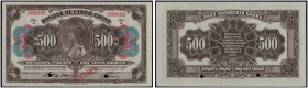 500 Rubles 12 février 1919, Vladivostock. Specimen. Serial number 000000, series A. Pick S1259s; Koslky 829. PCGS Choice UNC 64
Perforations on signa...