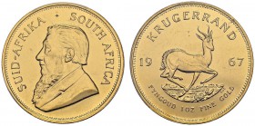 Republic, 1961-. Krugerrand 1967. KM 73; Fr. B1. AU. 33.90 g. R. 40'000 ex. PCGS PL 67