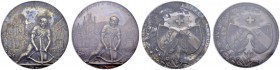 Pair of medals : silver (PCGS SP 63) and bronze (PCGS SP 64) medals 1894 by Homberg. 45 mm. Cantonal shooting festival in Thun. Total (2). Richter 228...