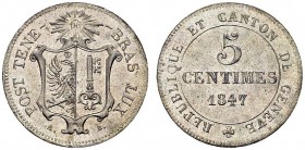 5 Centimes 1847. HMZ 2-367b; KM 133. BI. 2.11 g. FDC