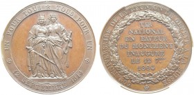 Médaille en bronze 1864 par Antoine Bovy. 46.5 mm. 50ème aniversaire de la réunion de Genève à la Suisse. Richter 594c. BR. 58.55 g. PCGS SP 65