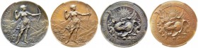 Paire de médailles : médailles en argent (PCGS SP 63) et bronze (PCGS SP 65) 1896 par F. Beauverd et Hugues Bovy. 47,5 mm. Tir de l'Exposition nationa...