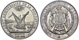 Médaille en argent 1875 par S. Mognetti. 43 mm. 400ème anniversaire de la fondation des Exercices de l'arquebuse et de la navigation. Richter 601b. AR...