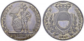Soleure / Solothurn. 4 Franken 1813. HMZ 2-885a; KM 73. AR. 29.95 g. R. 250 ex. PCGS MS 63
