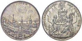 Zoug / Zug. Silver medal 1827 by Caspar Bruppacher. 40,5 mm. Cantonal shooting festival in Zug. Richter 1670c. AR. 27.48 g. PCGS AU 55