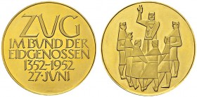 Gold medal 1952. Federal shooting festival in Zug. AU. 27.03 g. GEM UNC
In original box.