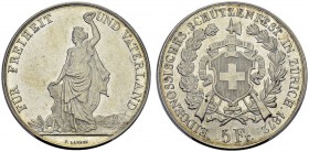 5 Francs 1872, Bern. Federal shooting festival in Zürich. HMZ 2-1343i; KM XS11. AR. 24.95 g.
PCGS MS 62