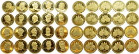 Lot of 11 sets of 20 gold medals. WWII figures. Total (220). AU. 1540 g (total). AU
Les onze coffrets proposés dans cette vente aux enchères contienn...