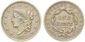 1 Cent 1837. Head of 1838. KM 45.2. CU. 10.64 g. XF