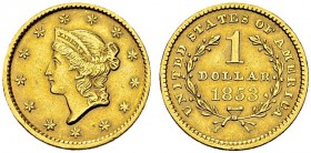 Dollar 1853, Philadelphia. KM 73; Fr. 84. AU. 1.66 g. AU