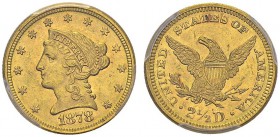 2 ½ Dollars 1878, Philadelphia. KM 72; Fr. 114. AU. 4.18 g. PCGS MS 63