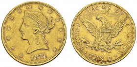 10 Dollars 1874, Philadelphia. KM 102; Fr. 158. AU. 16.66 g. XF