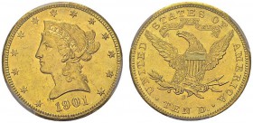 10 Dollars 1901 S, San Francisco. KM 102; Fr. 160. AU. 16.72 g. PCGS MS 63