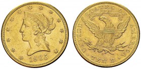 10 Dollars 1905 S, San Francisco. KM 102; Fr. 160. AU. 16.71 g. R UNC