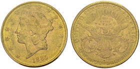 20 Dollars 1885 S, San Francisco. KM 74.3; Fr. 178. AU. 33.44 g. PCGS MS 61