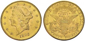 20 Dollars 1892 S, San Francisco. KM 74.3; Fr. 178. AU. 33.44 g. UNC