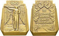 Bronze medal 1932 by J. Kilenyi. 48x60 mm. III olympic winter games in Lake Placid. Gad. 2. BR. 82.44 g. RRR. 75 ex. Nice UNC
Medal given to Nicolas ...
