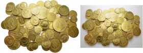 Lot of 100 gold coins : AUSTRALIA, Sovereign 1870 Sydney, 1890 S, 25 Dollars 1998. AUSTRIA, 10 Corona 1909. BRAZIL, 2000 Reis 1771. CANADA, 100 Dollar...