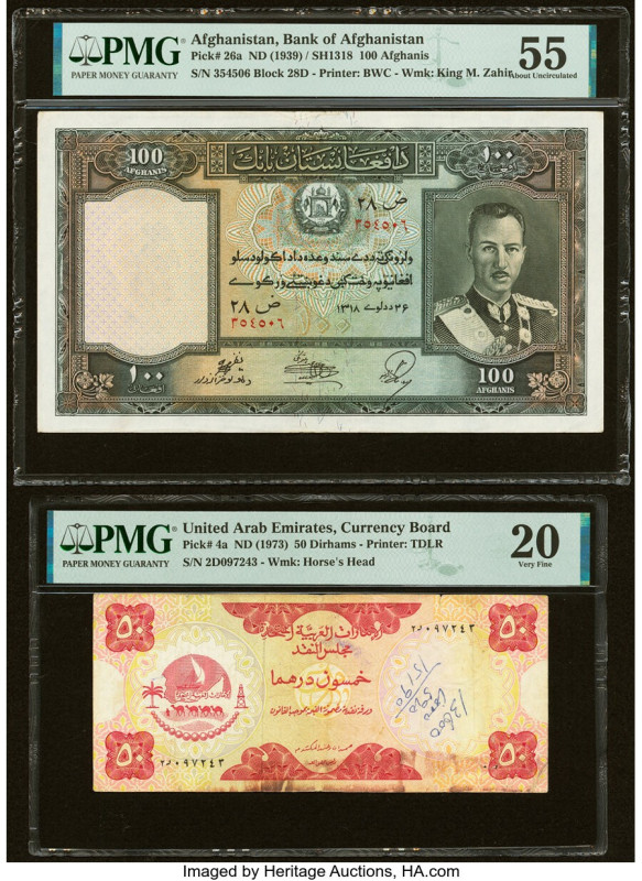 Afghanistan Bank of Afghanistan 100 Afghanis ND (1939) / SH1318 Pick 26a PMG Abo...