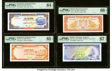 Bangladesh. Bhutan & Maldives Group Lot of 4 Examples. Bangladesh Bangladesh Bank 100; 10 Taka ND (1977) Pick 24; 33 Two Examples PMG Choice Uncircula...