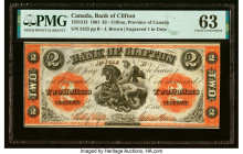 Canada Clifton, PC- Bank of Clifton $2 1.9.1861 Ch.# 125-12-12 PMG Choice Uncirculated 63. HID09801242017 © 2023 Heritage Auctions | All Rights Reserv...