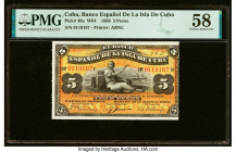 Cuba Banco Espanol De La Isla De Cuba 5 Pesos 15.5.1896 Pick 48a PMG Choice About Unc 58. An annotation is noted on this example. HID09801242017 © 202...
