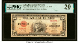 Cuba Republica de Cuba 5 Pesos 1949 Pick 70h PMG Very Fine 20. HID09801242017 © 2023 Heritage Auctions | All Rights Reserved