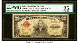 Cuba Republica de Cuba 20 Pesos 1945 Pick 72f PMG Very Fine 25. Ink is noted on this example. HID09801242017 © 2023 Heritage Auctions | All Rights Res...