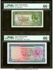 Egypt National Bank of Egypt 25 Piastres; 1 Pound 1952-57; 1952-60 Pick 28; 30 Two Examples PMG Gem Uncirculated 66 EPQ (2). HID09801242017 © 2023 Her...