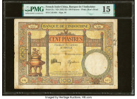 French Indochina Banque de l'Indo-Chine 100 Piastres ND (1932-35) Pick 51c PMG Choice Fine 15. Rust and pinholes are noted on this example. HID0980124...