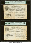 Great Britain Bank of England 10; 20 Pounds 17.12.1935; 7.6.1937 Pick 336B; 337Ba Two "Operation Bernhard Counterfeit" Examples PMG Very Fine 20 Net; ...