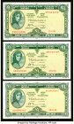 Ireland - Republic Central Bank of Ireland 1 Pound 23.5.1969; 28.6.1972; 17.9.1970 Pick 64b (2); 64c Date Variety Set of 3 Crisp Uncirculated. HID0980...