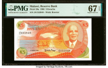 Malawi Reserve Bank of Malawi 5 Kwacha 1.3.1986 Pick 20a PMG Superb Gem Unc 67 EPQ. HID09801242017 © 2023 Heritage Auctions | All Rights Reserved
