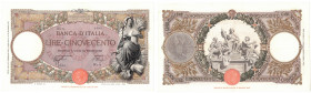 Cartamoneta. Regno d'Italia. Vittorio Emanuele III. 500 Lire Mietitrice. D.M. 27-02-1940. Gig.BI29R. qSPL/SPL.