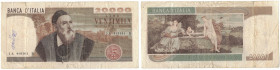 Cartamoneta. Repubblica Italiana. 20.000 Lire Tiziano. Dec. Min. 21-02-1975. Gig.BI77A. Serie IA 419361. MB. R.