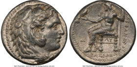 MACEDONIAN KINGDOM. Alexander III the Great (336-323 BC). AR tetradrachm (25mm, 17.18 gm, 1h). NGC Choice XF 4/5 - 4/5, Fine Style. Early posthumous i...